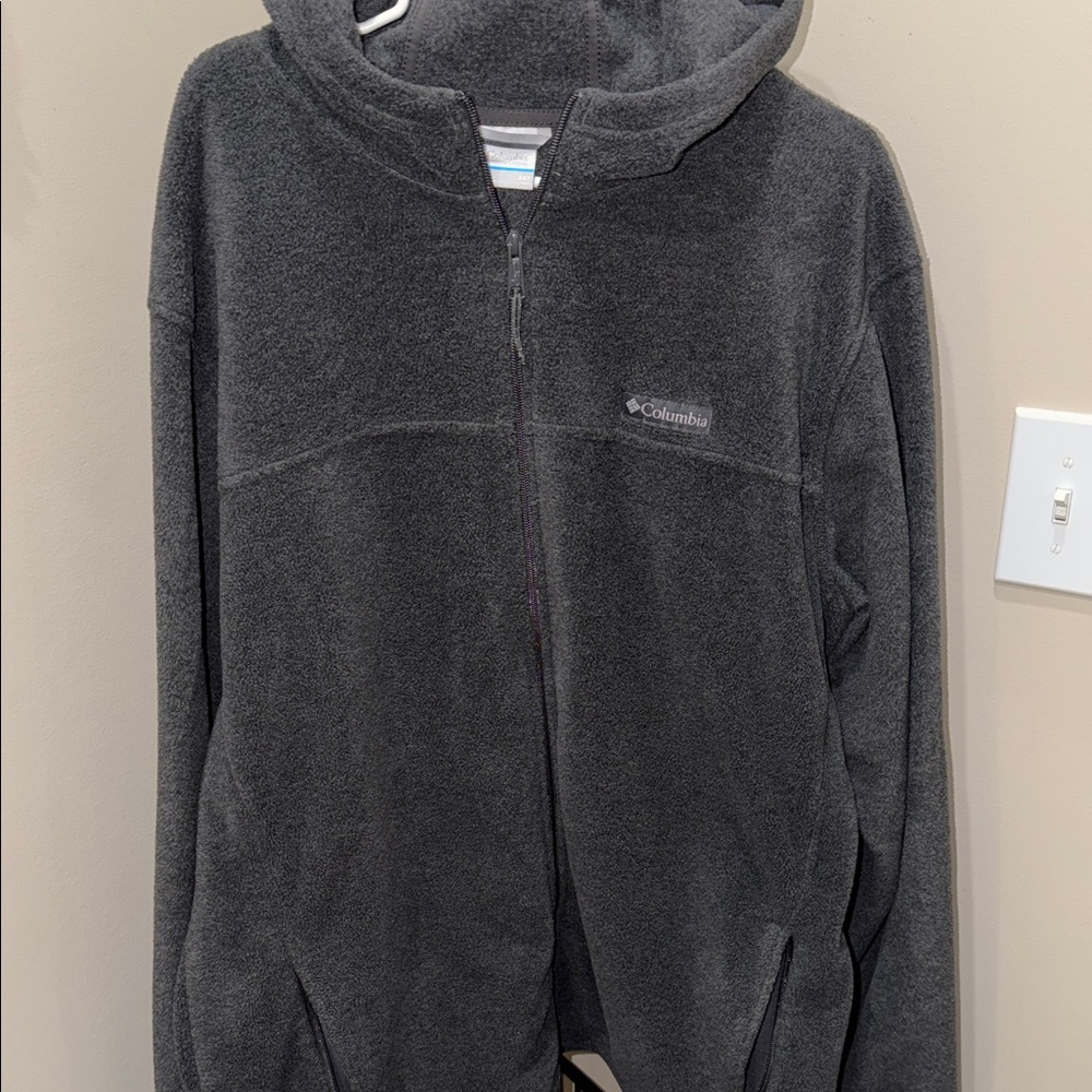 Columbia Dark Gray Full-Zip Hooded Fleece Jacket